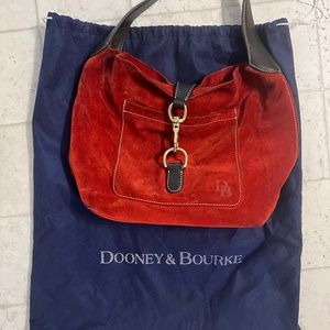 Dooney and Burke- Red Suede Hobo Bag